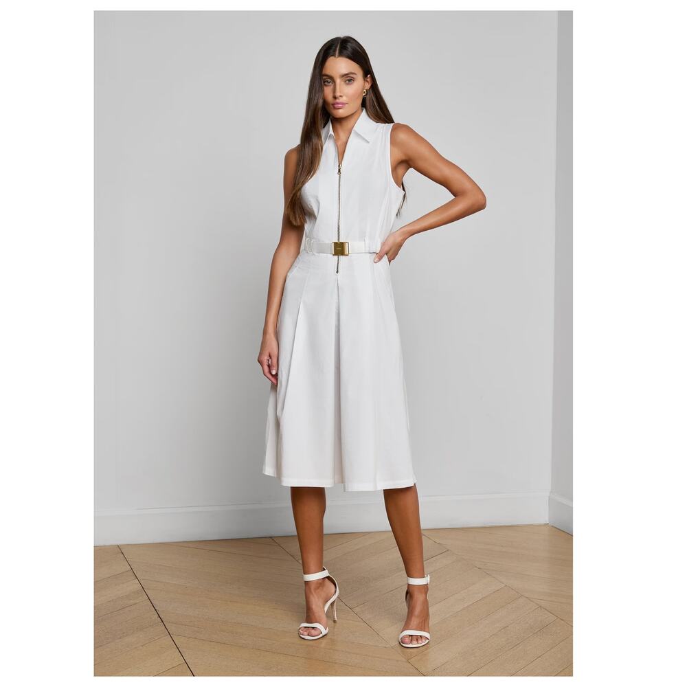 NEW L'Agence Kylo Poplin Belted Shirt Dress Size 4